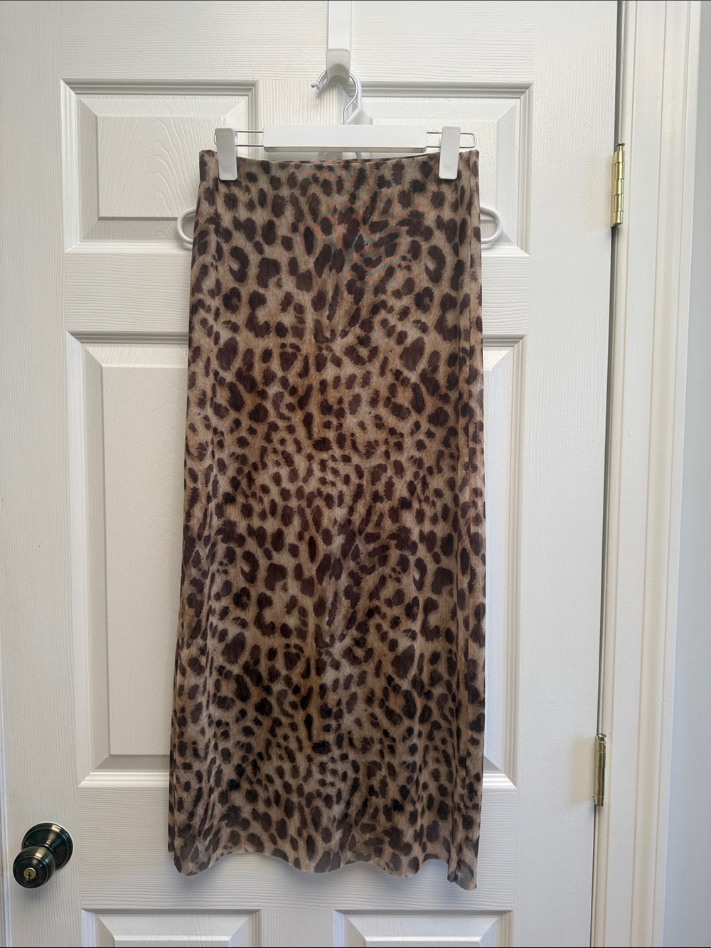 Zara Leopard-Print Midi Skirt in Brown and Black